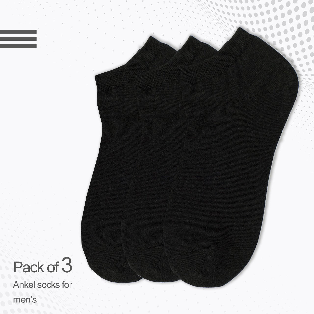 Men's basic ankle socks - Pack of 3