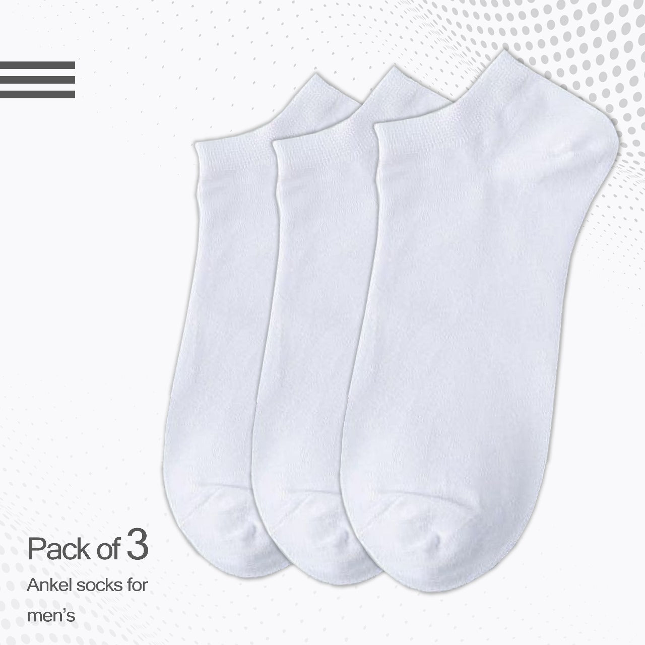 Men's basic ankle socks - Pack of 3