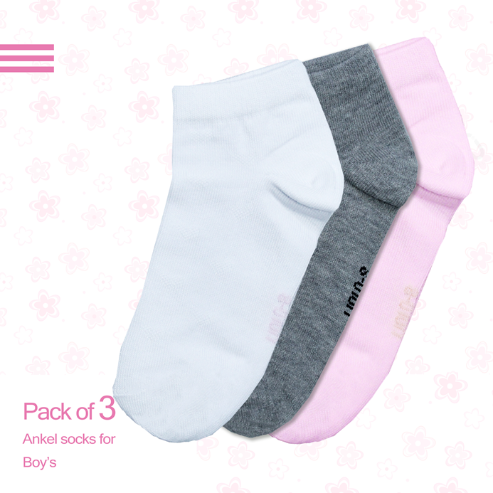 Girl's basic ankle socks - Pack of 3
