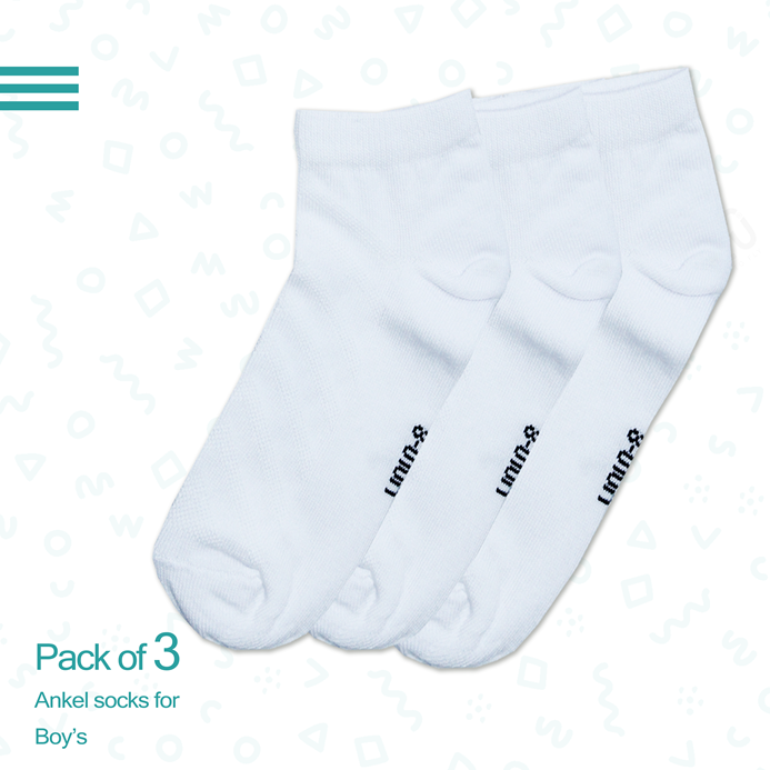 Boy's basic ankle socks - Pack of 3
