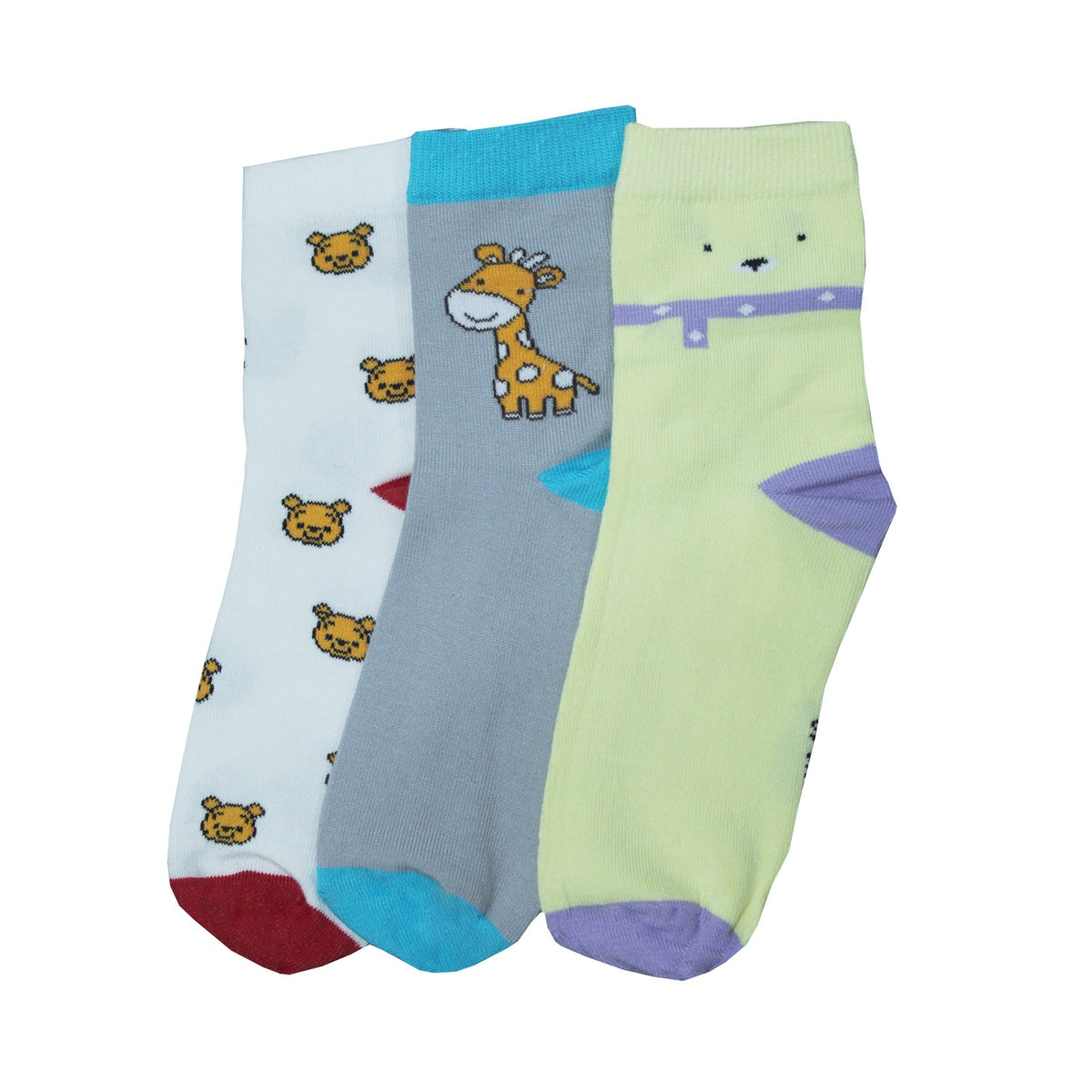 Girl's printed half socks - Pack of 3