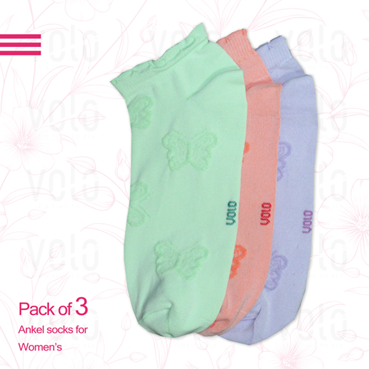 Women's basic ankle socks - Pack of 3
