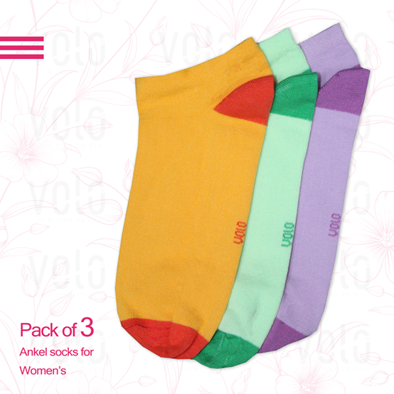 Women's printed ankle socks - Pack of 3