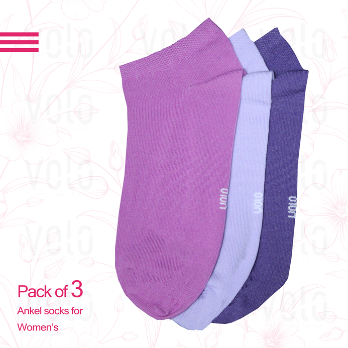 Women's basic ankle socks - Pack of 3