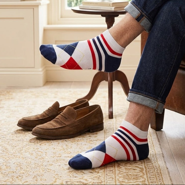 Men's printed ankle socks