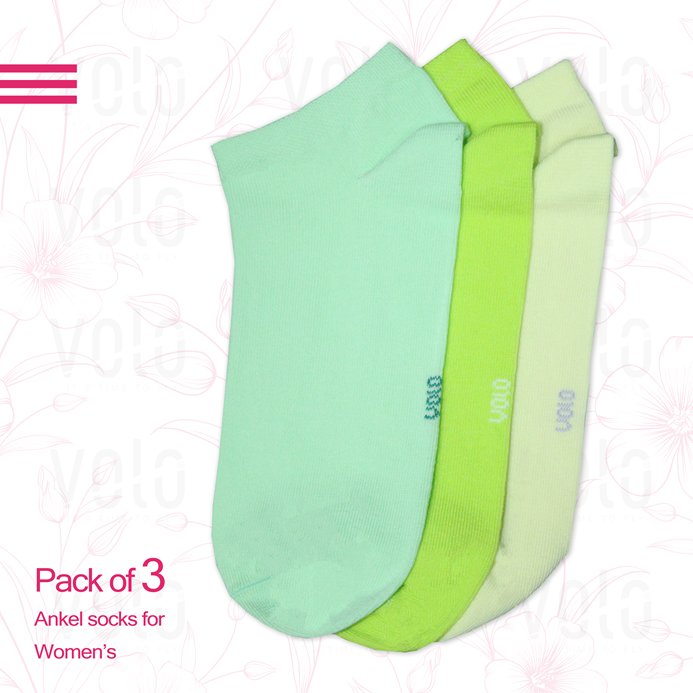Women's basic ankle socks - Pack of 3